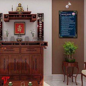 Tranh thư pháp hình phật 10 điều tâm niệm